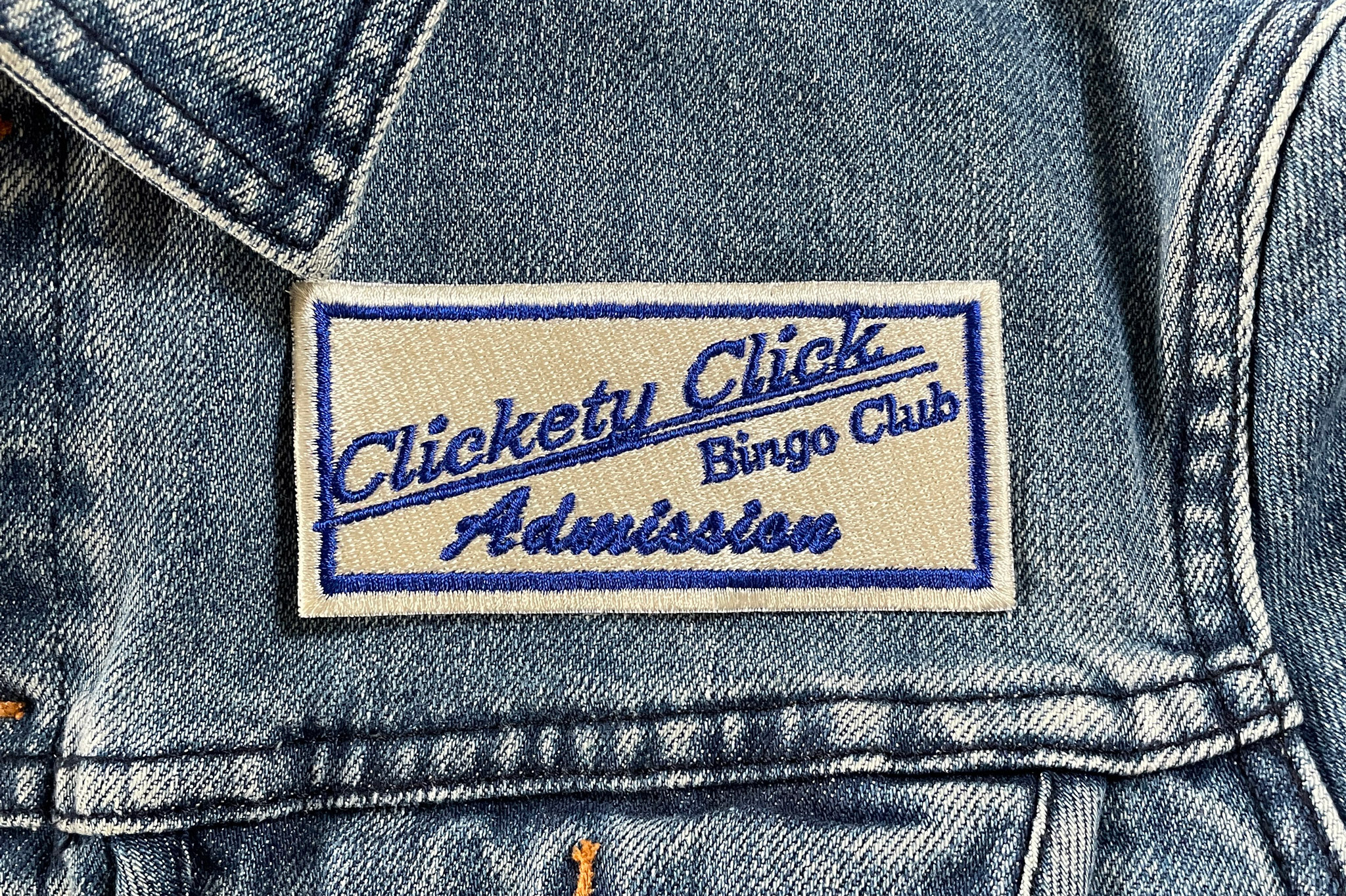 Clickety click woven patch