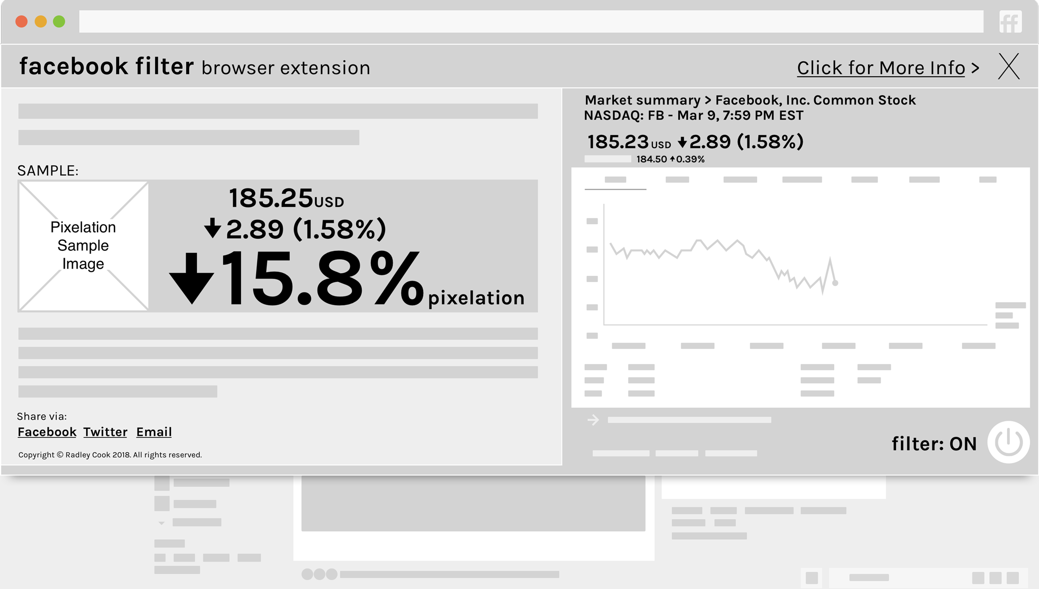 Facebook filter wireframe