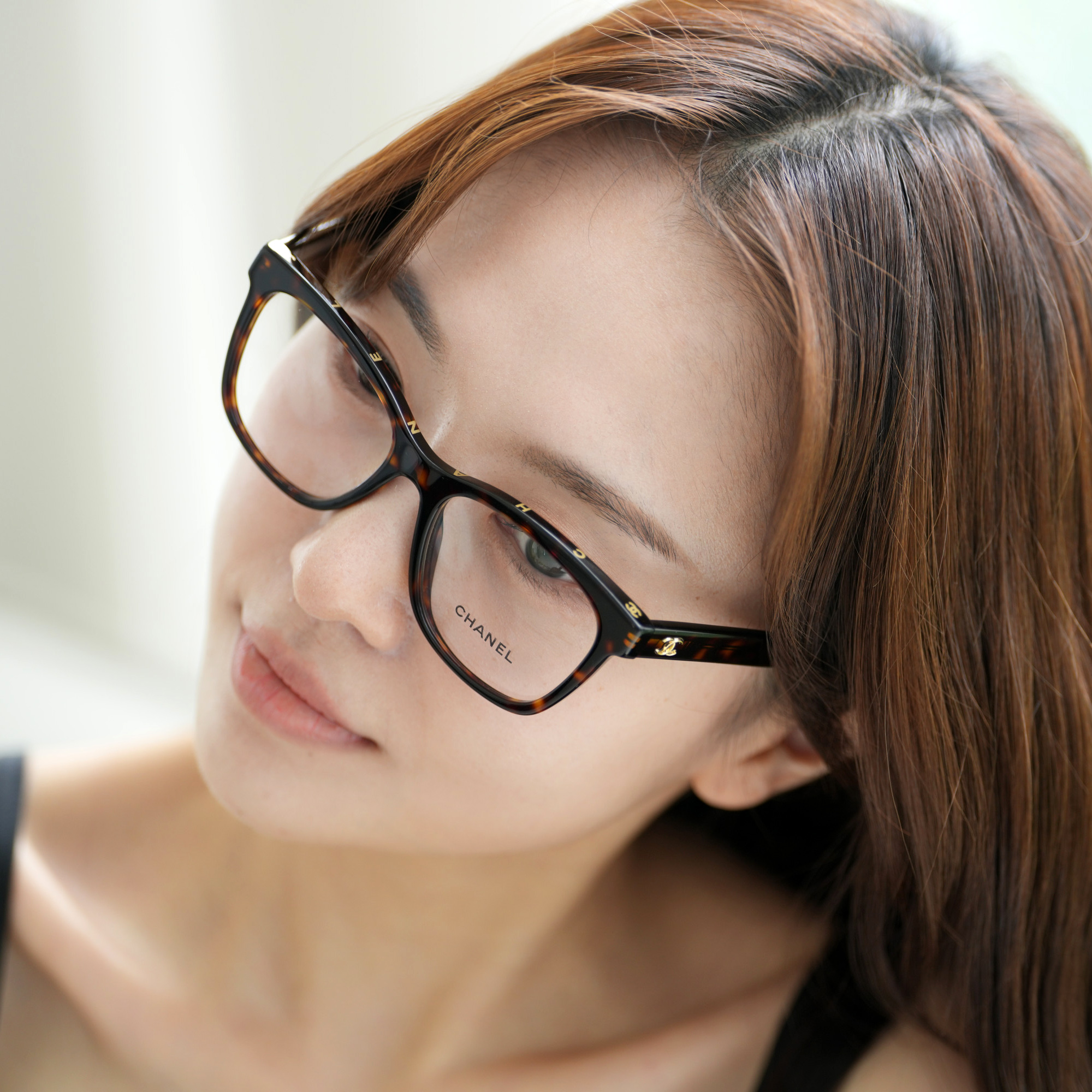 샤넬 스퀘어 레터링 안경 CH3392 A75208 C714 다크톨토이즈