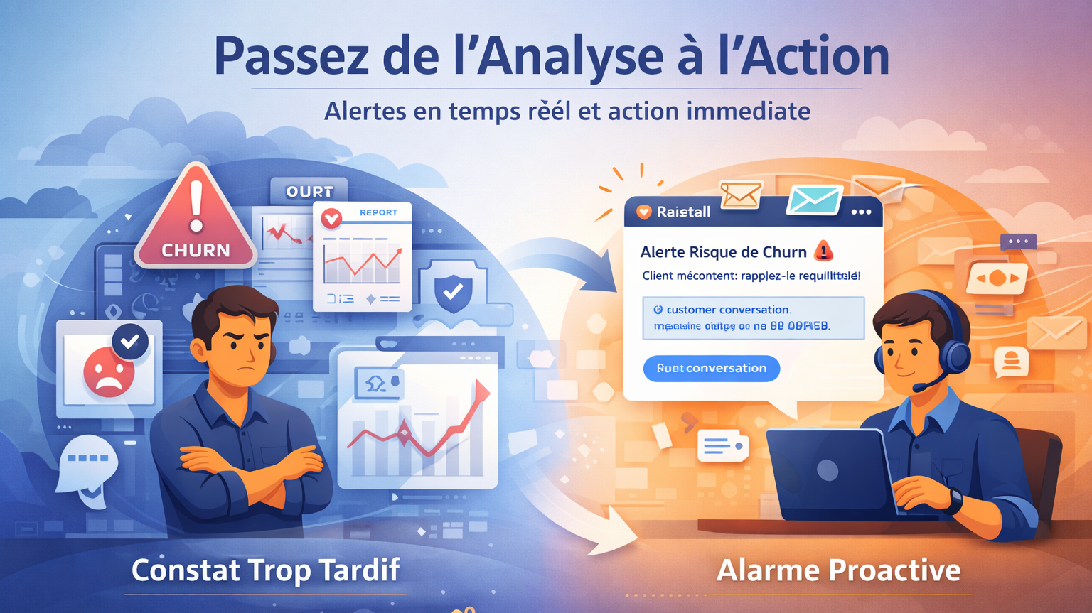 <b>Notifications intelligentes</b> : transformez chaque conversation à risque en opportunité de fidélisation
