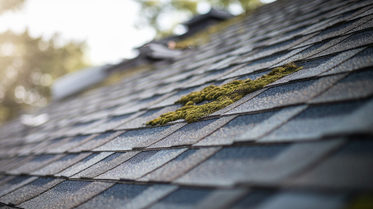 Image of a roof with signs of damage