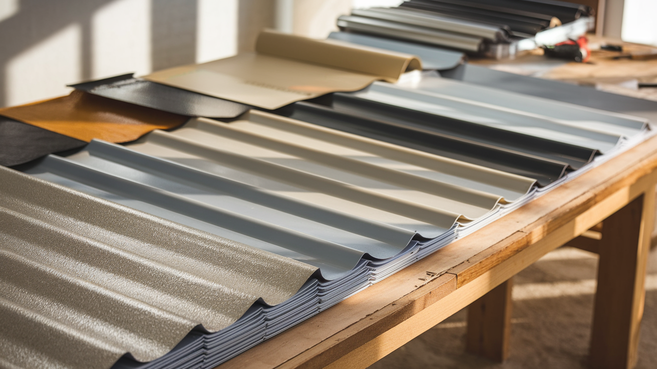 Variety of flat roof materials