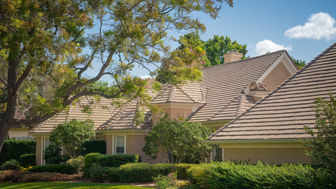 Homeowner examining roof for potential damage