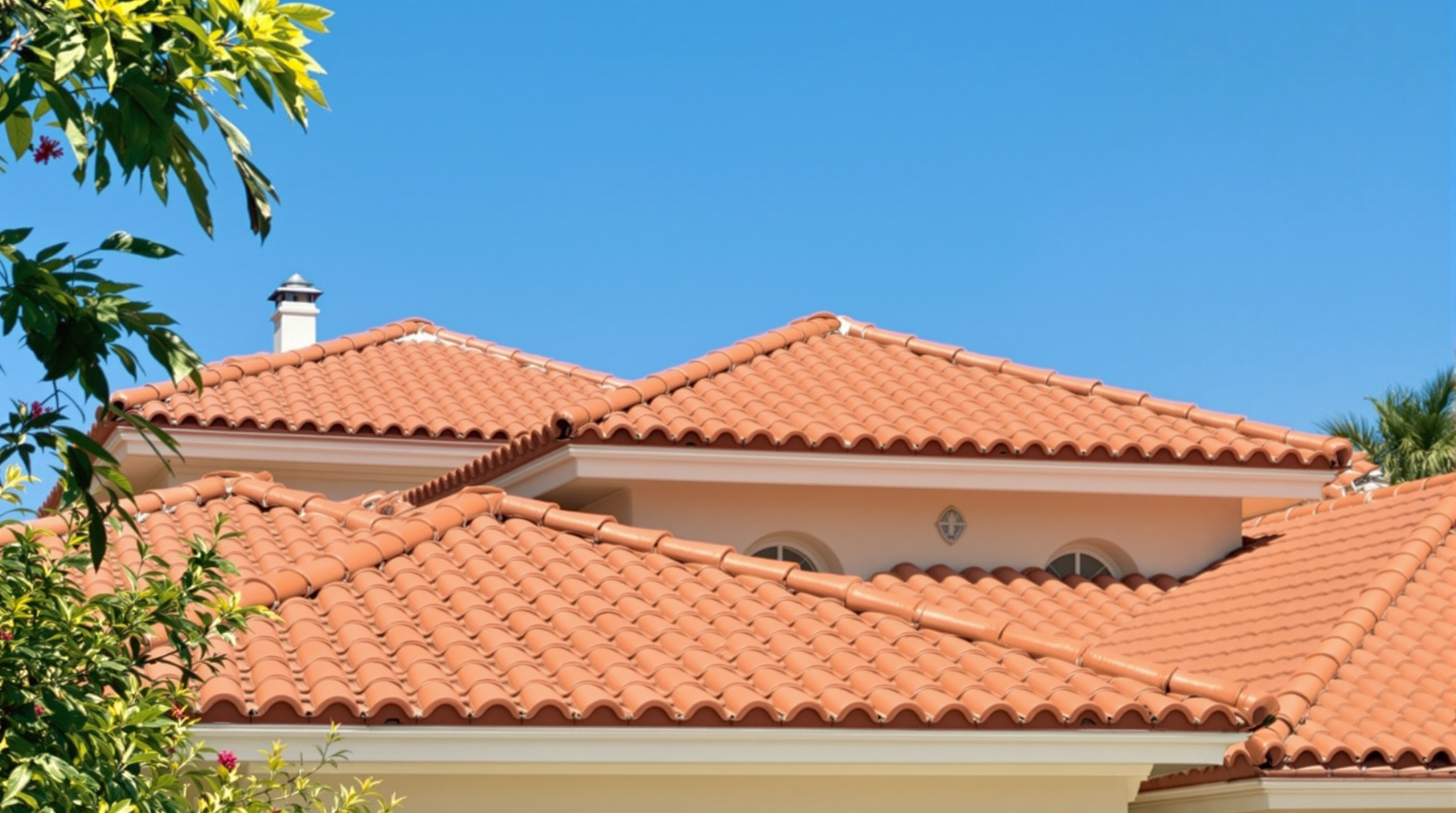 Mediterranean home with clay tile roof