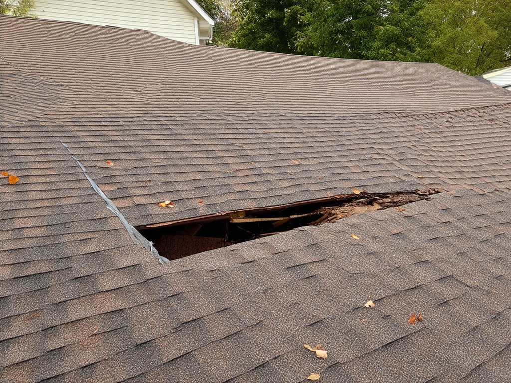 Homeowner inspecting roof damage