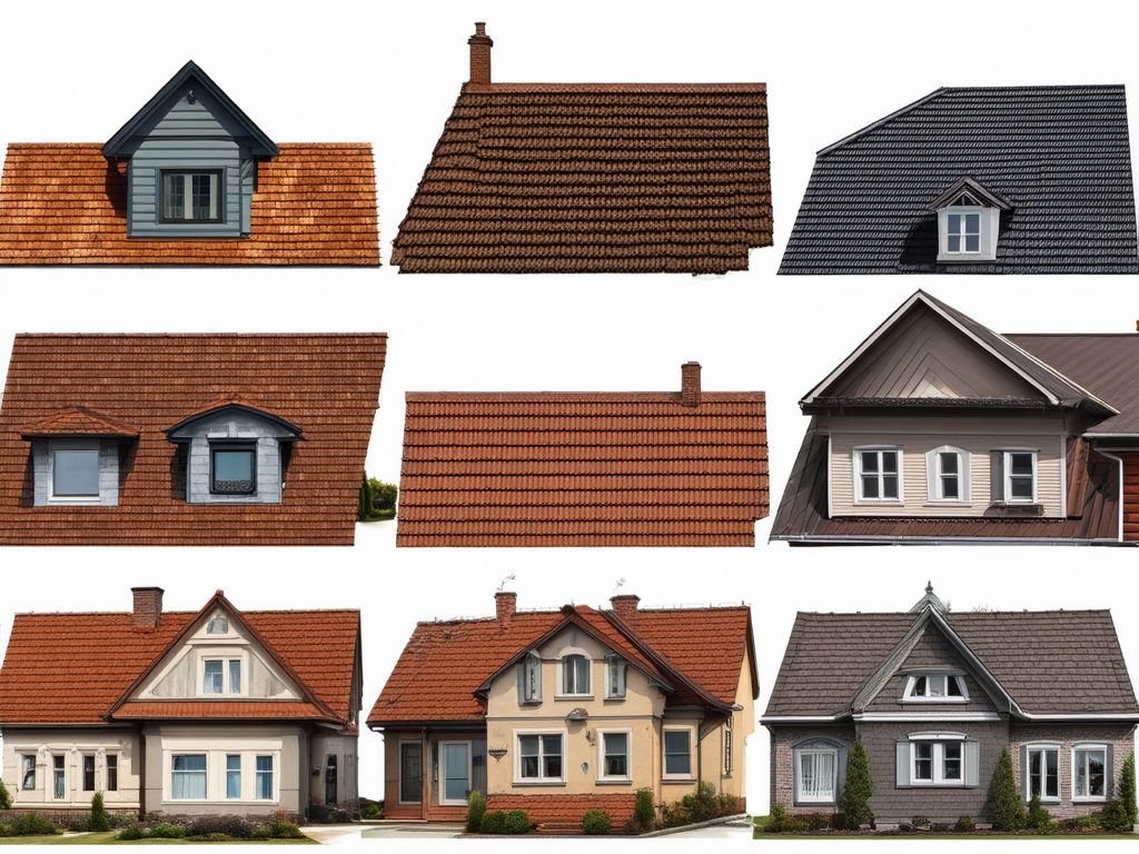 Variety of common roofing materials