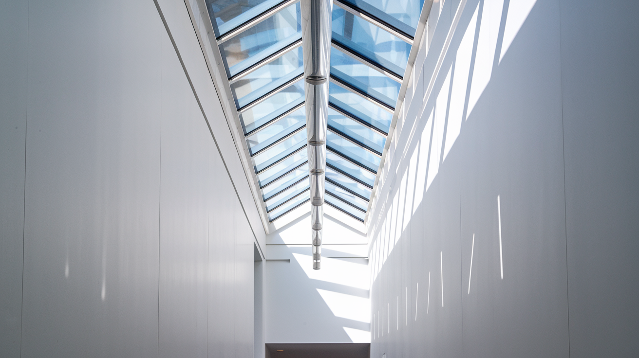 Tubular skylight in a hallway