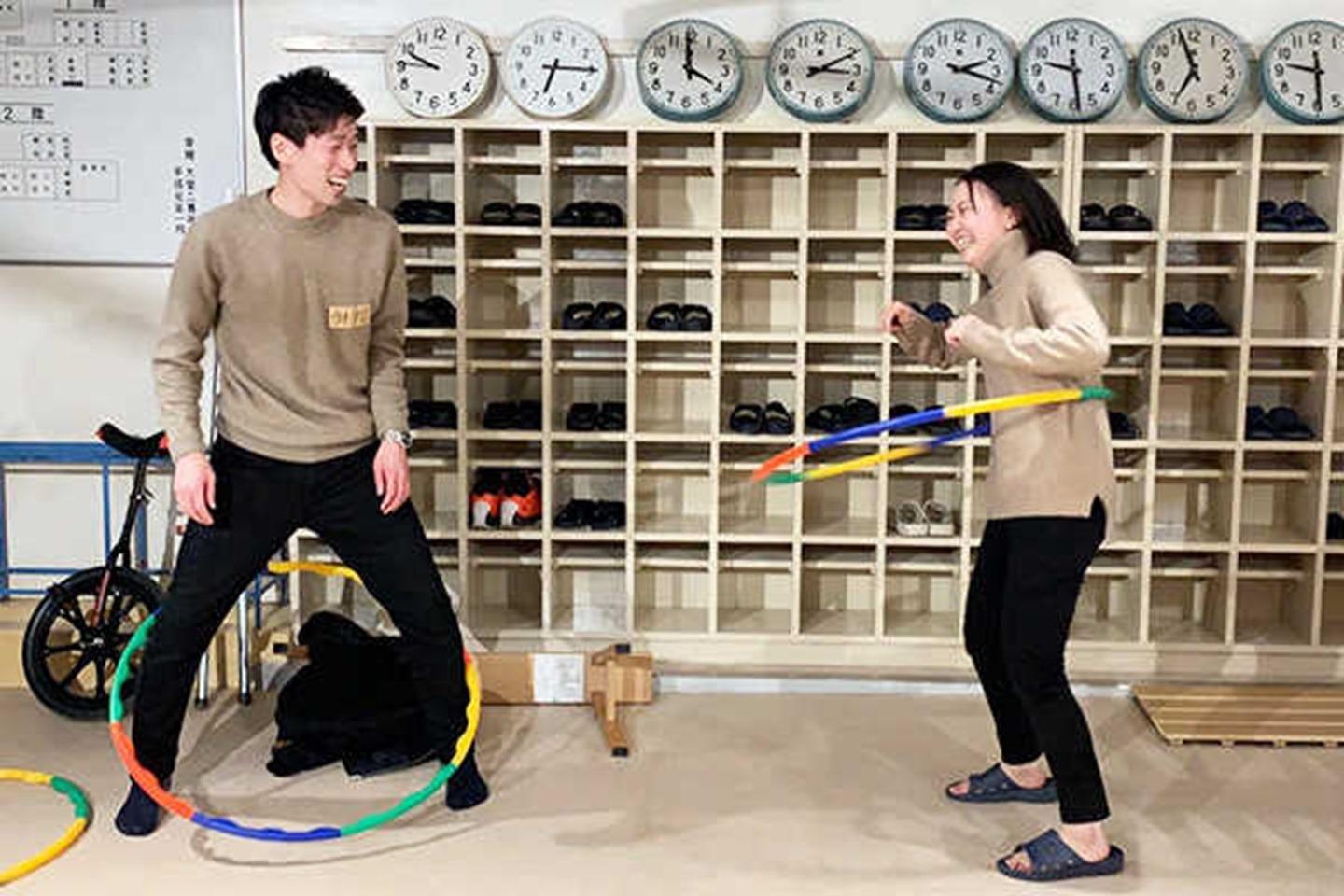 一輪車や竹馬などの懐かしい遊具で遊ぶことができます