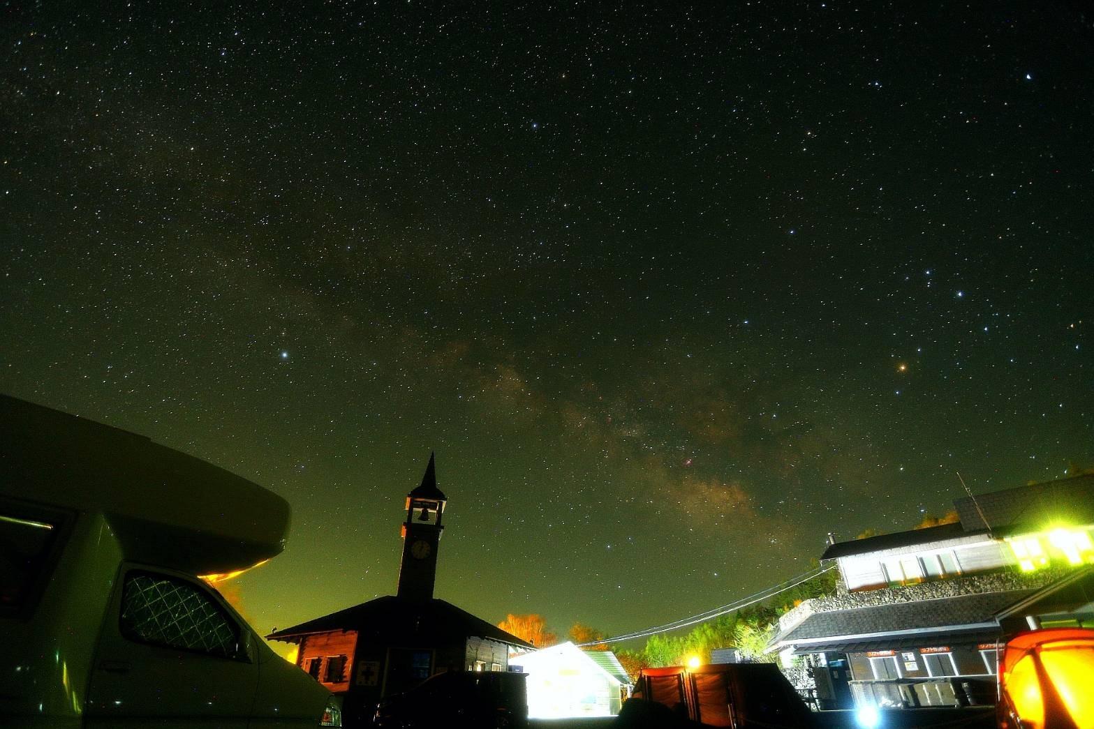 夜は満天の星空が見れます！（天気が良ければ）