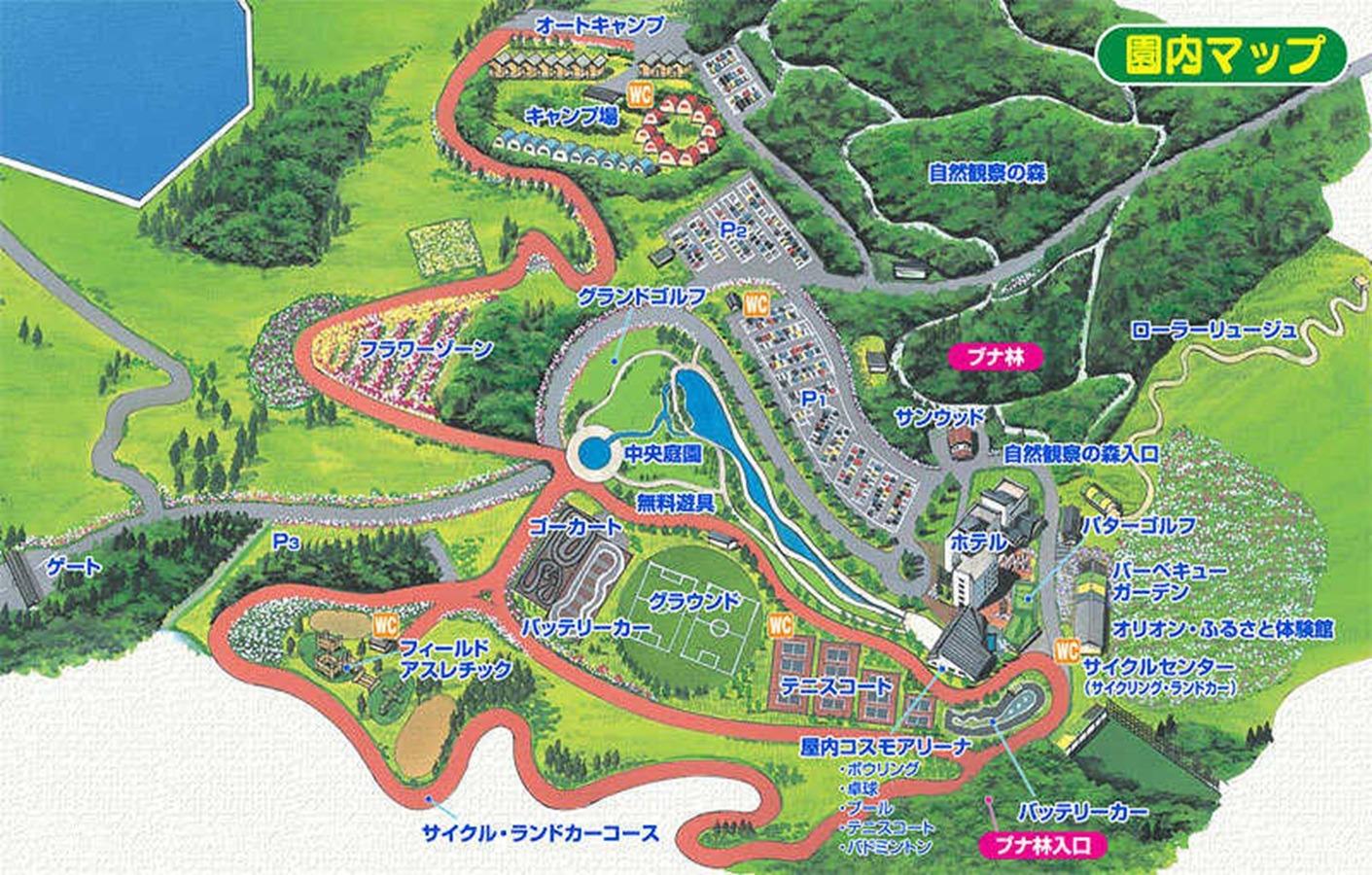 園内全体MAP(キャンプ場は左上になります。)