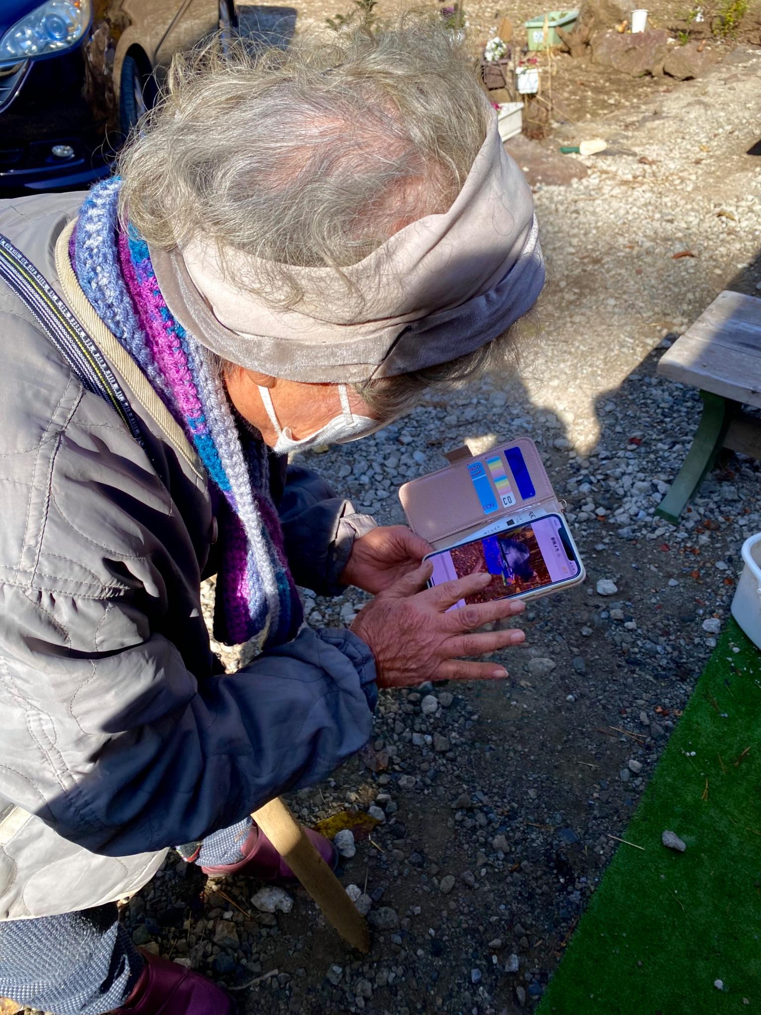 Grandma showed us that she saw deer around the campsite 