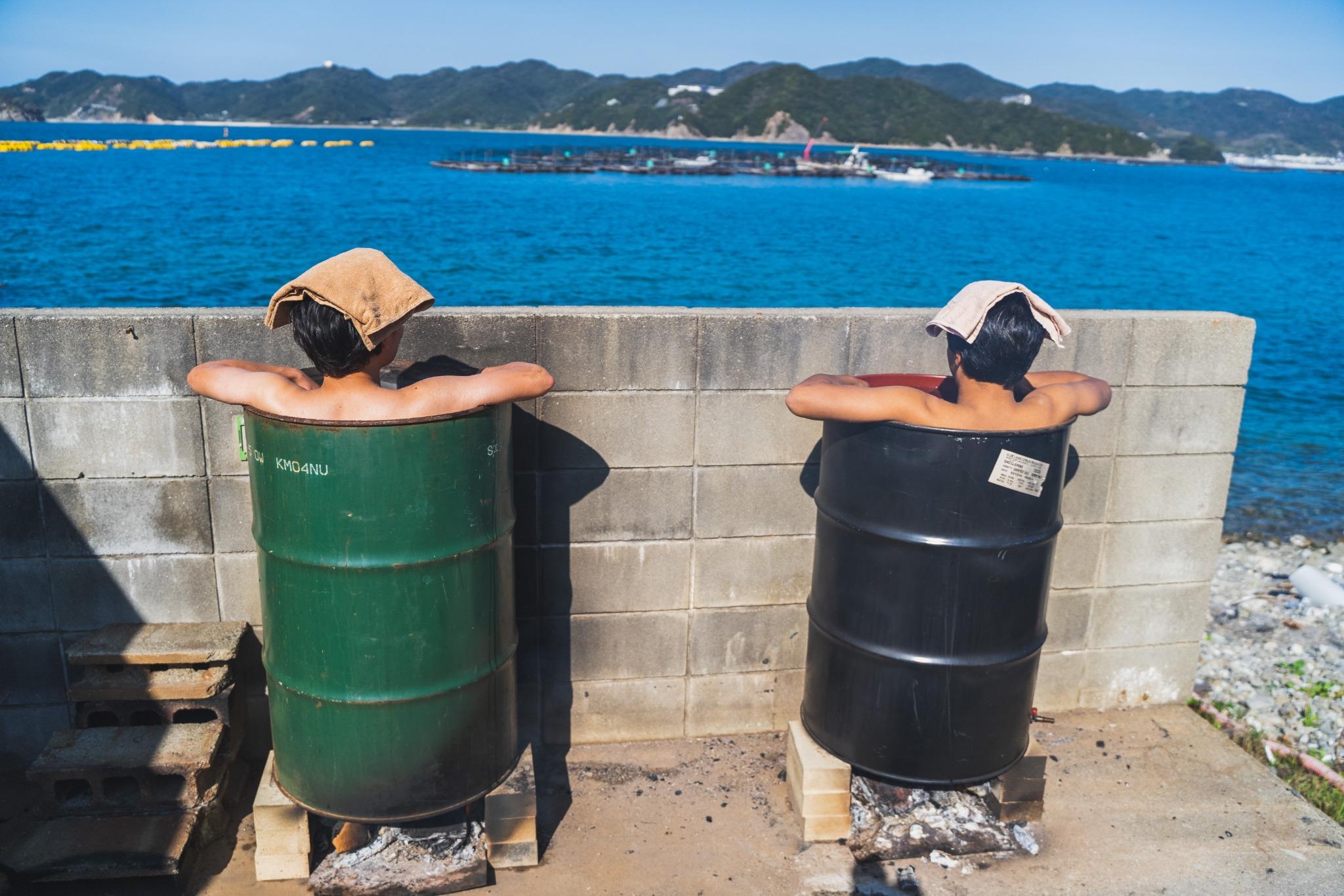 海の目の前で入浴できます