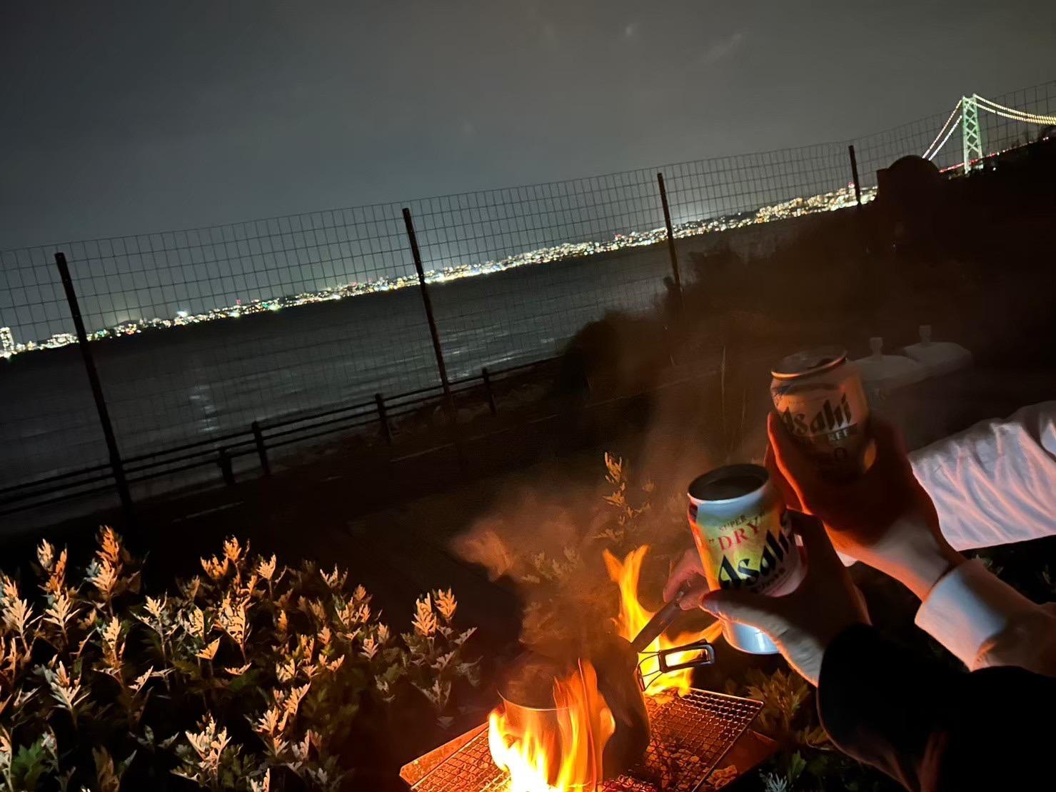 夜景で乾杯