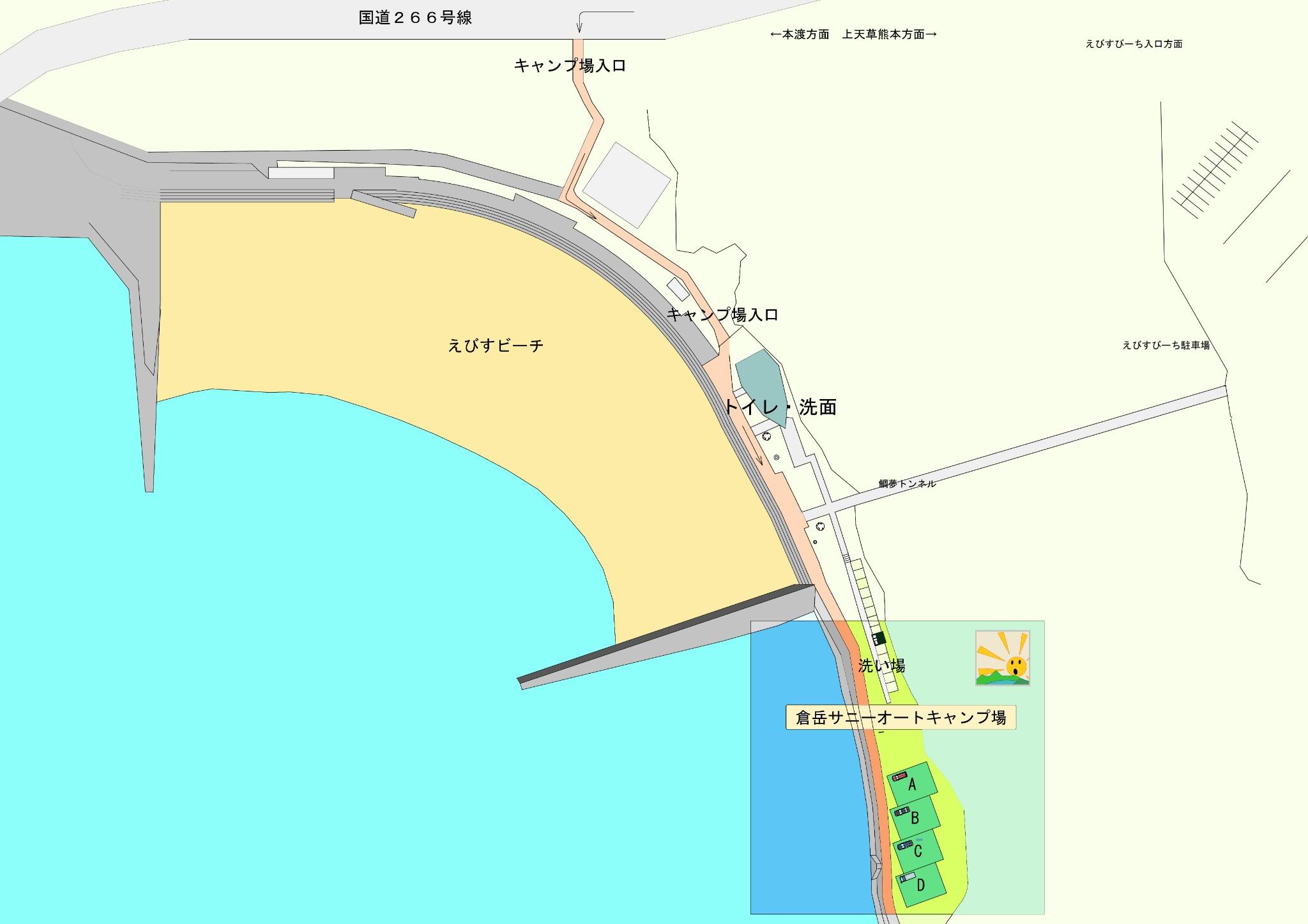 えびすビーチ案内図