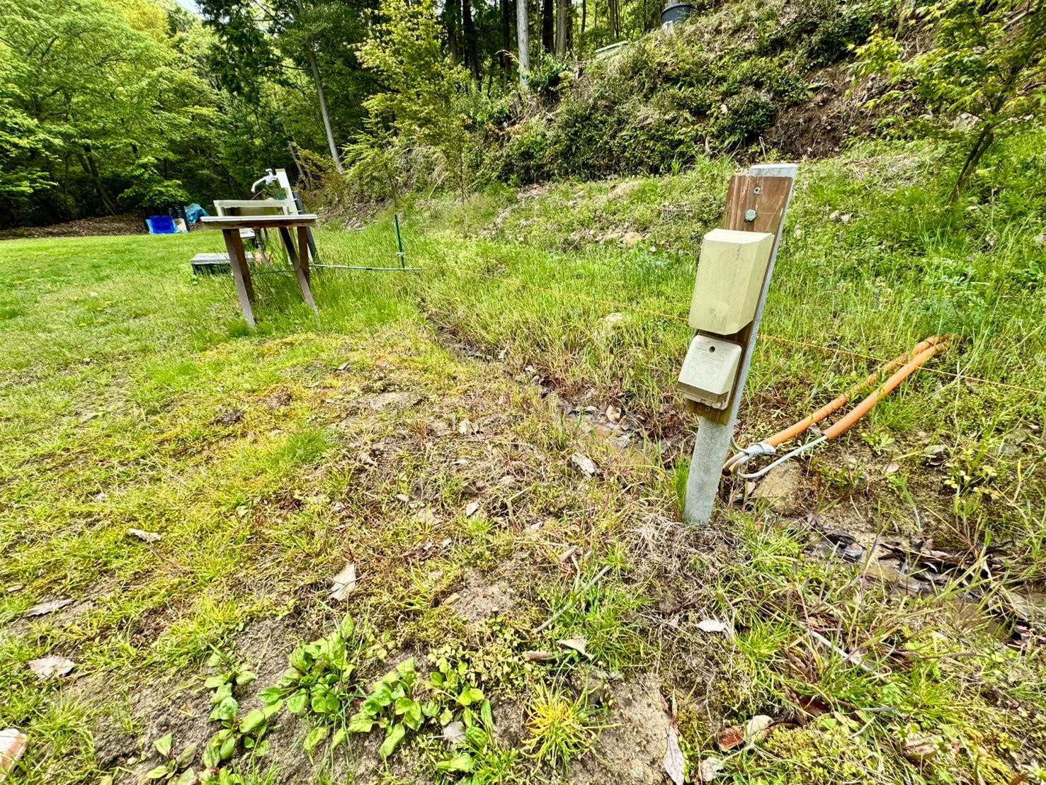 水道、電源　各サイトにあります