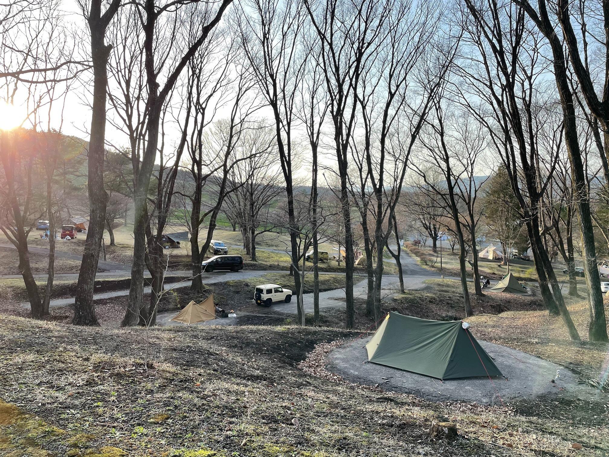 新緑前のキャンプイン