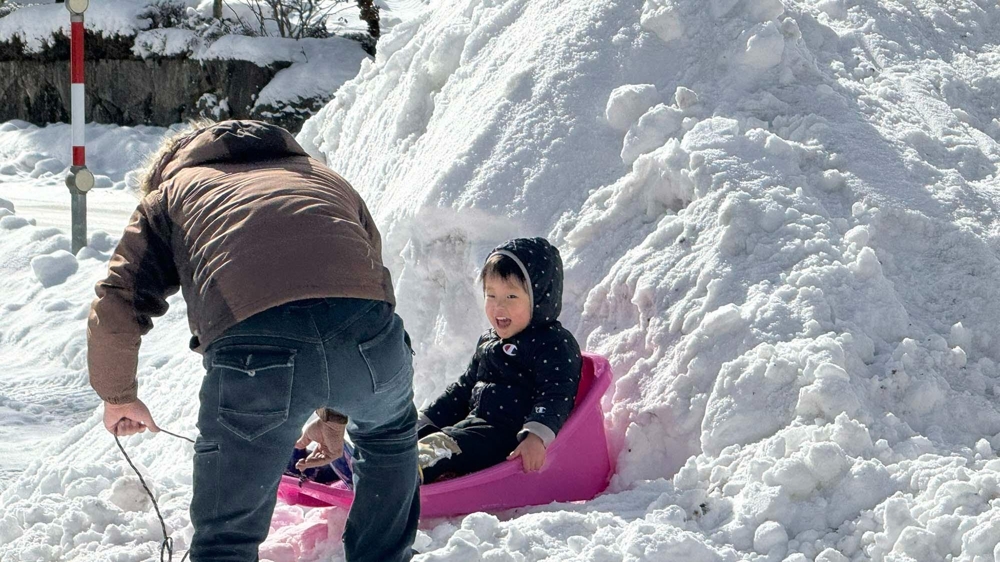 ・【雪】当施設自慢の全長3kmのソリコース！お子様もお楽しみいただけます♪