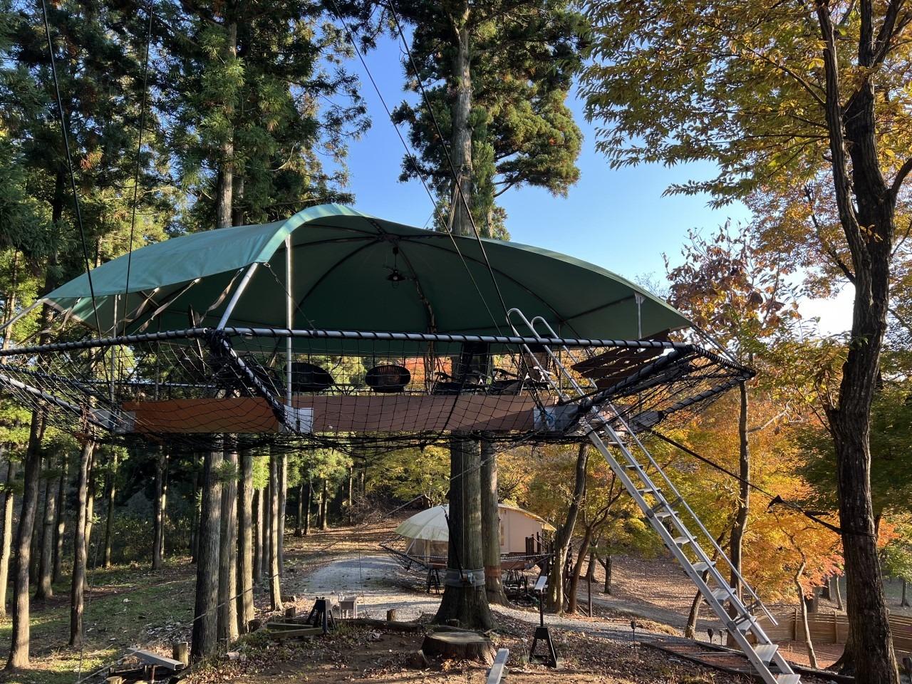 火照った身体を空中デッキで整える