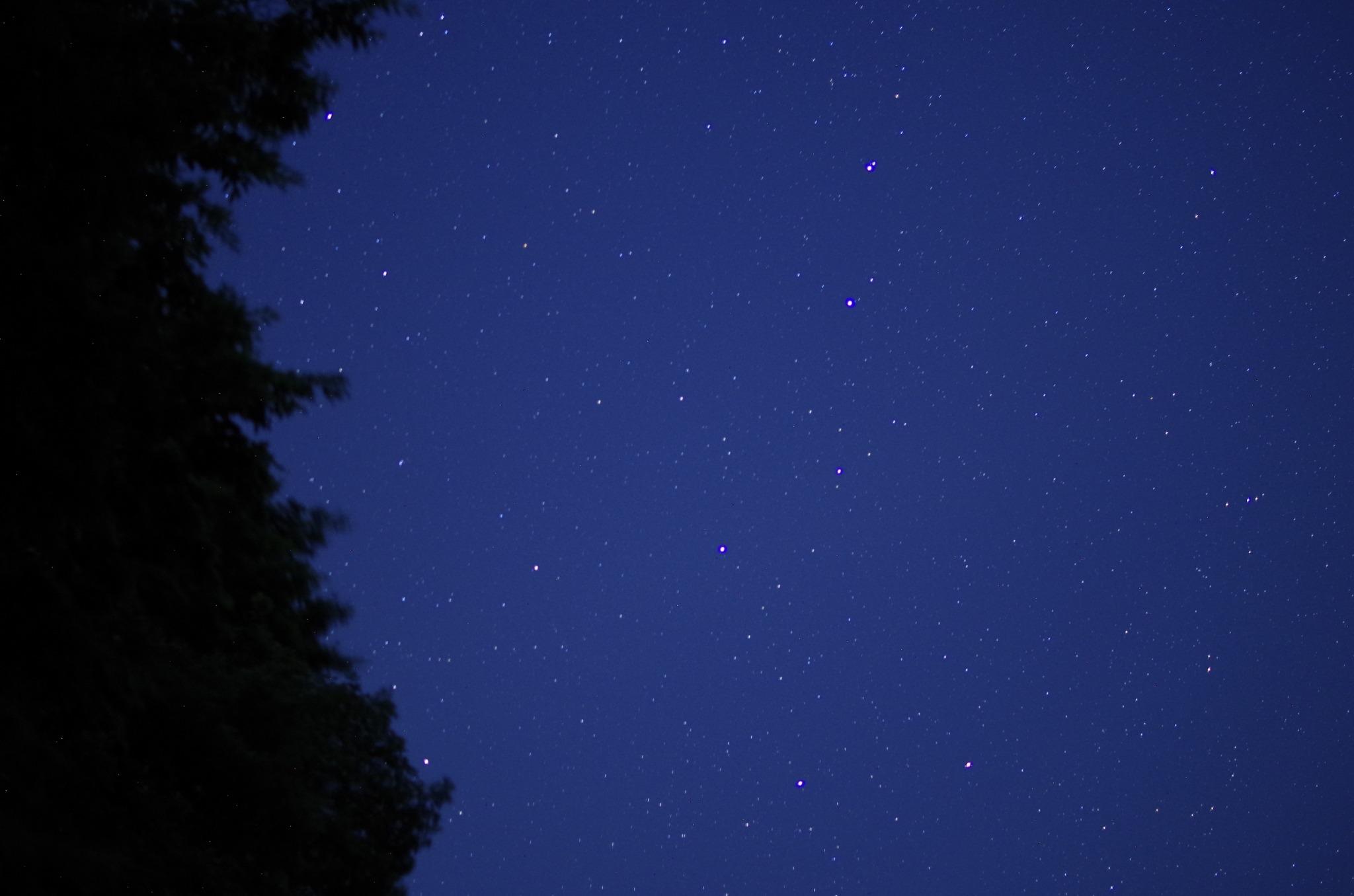 キャンプ場近くの箒川から撮影した星空