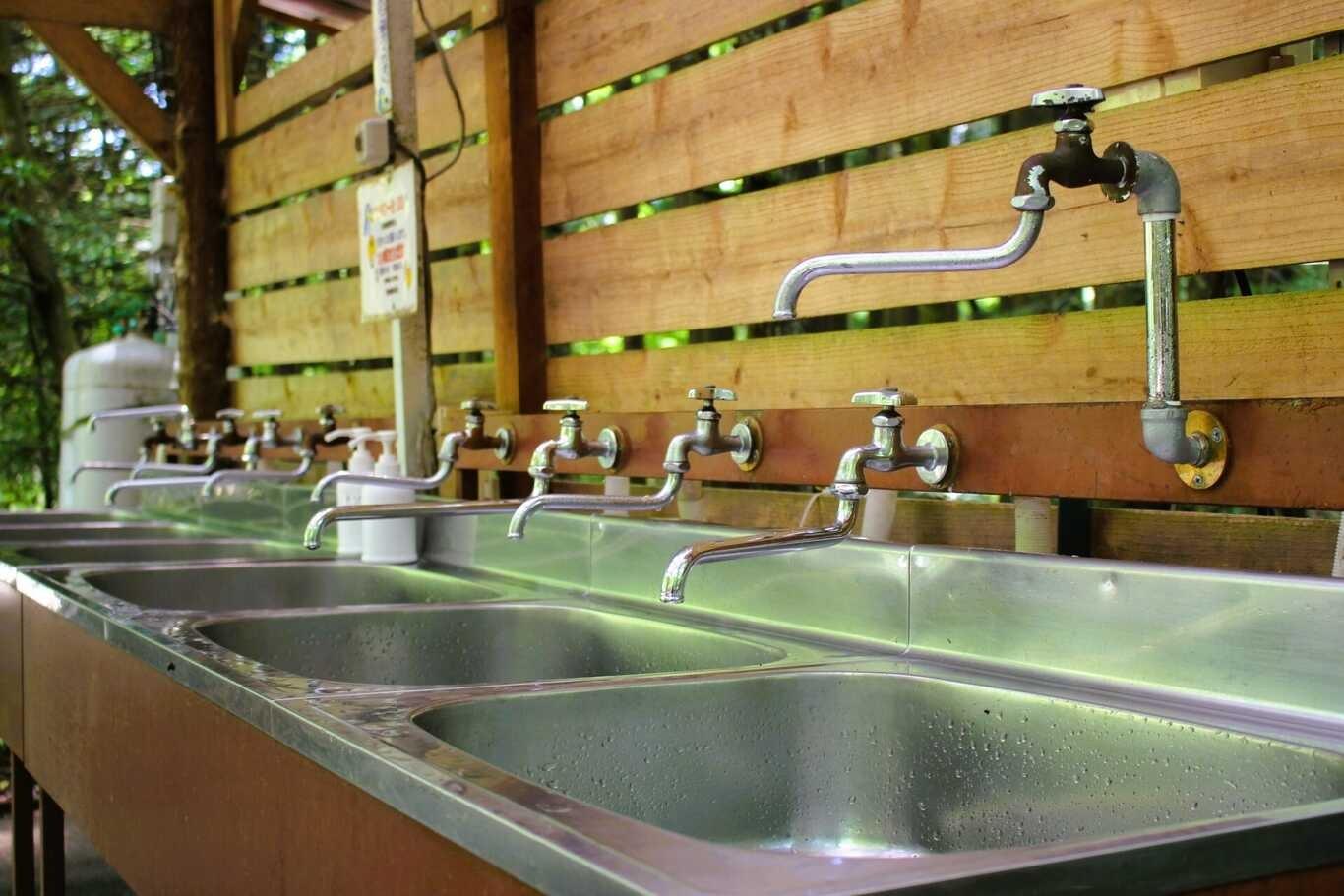 リニューアルした炊事場①　シンクの様子