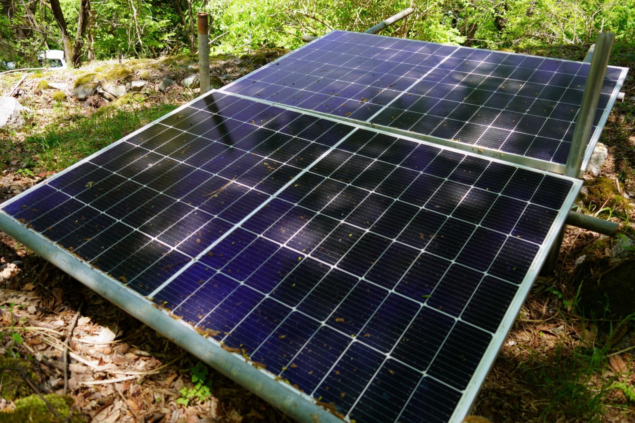 電気を地陽光発電だけで賄っているオフグリッドなキャンプ場です。