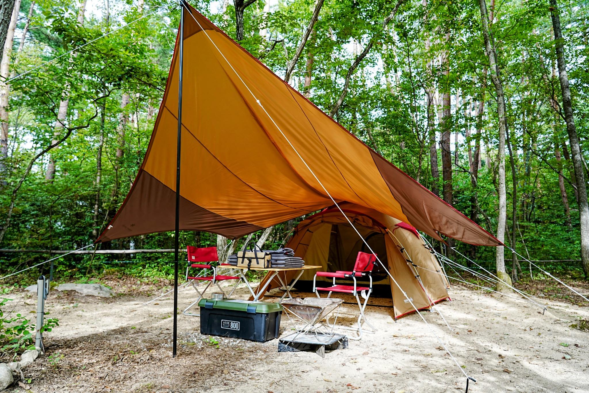 手ぶらキャンプ2名～】憧れのスノーピークのテント キャンプ道具