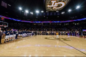 McCamish Pavilion during the national anthem
