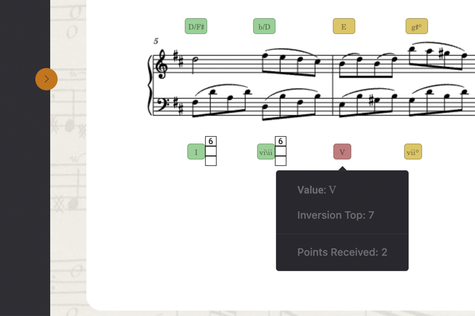 Rameau grading popover