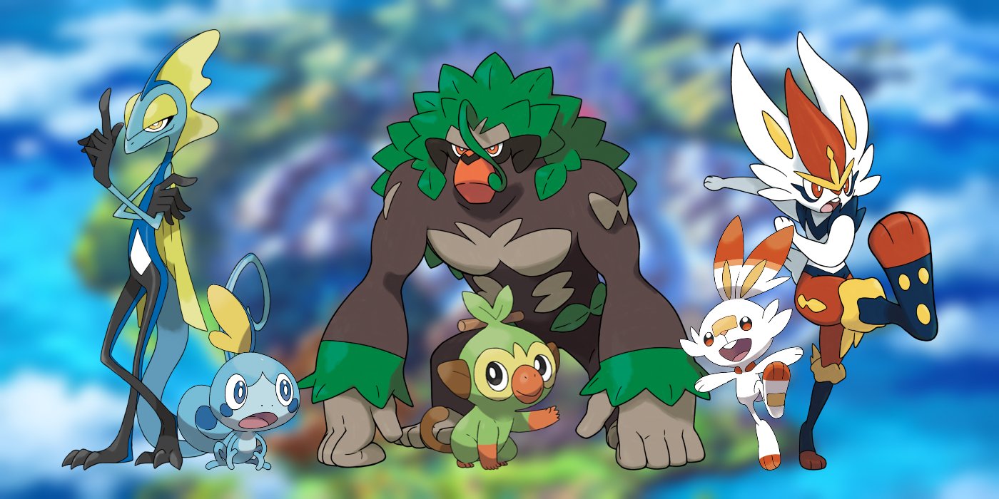 Pokémon Sword and Shield's starters - Grookey, Scorbunny, and Sobble -...