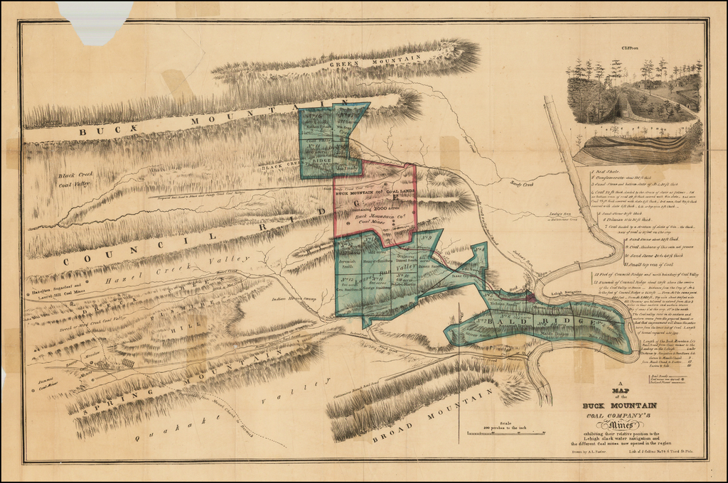 A Map of the Buck Mountain Coal Company's Mines exhibiting their