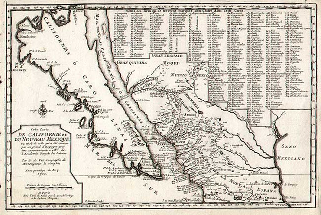 Cette Carte De Californie et Du Nouveau Mexique…1700 [California as an  Island] - Barry Lawrence Ruderman Antique Maps Inc.