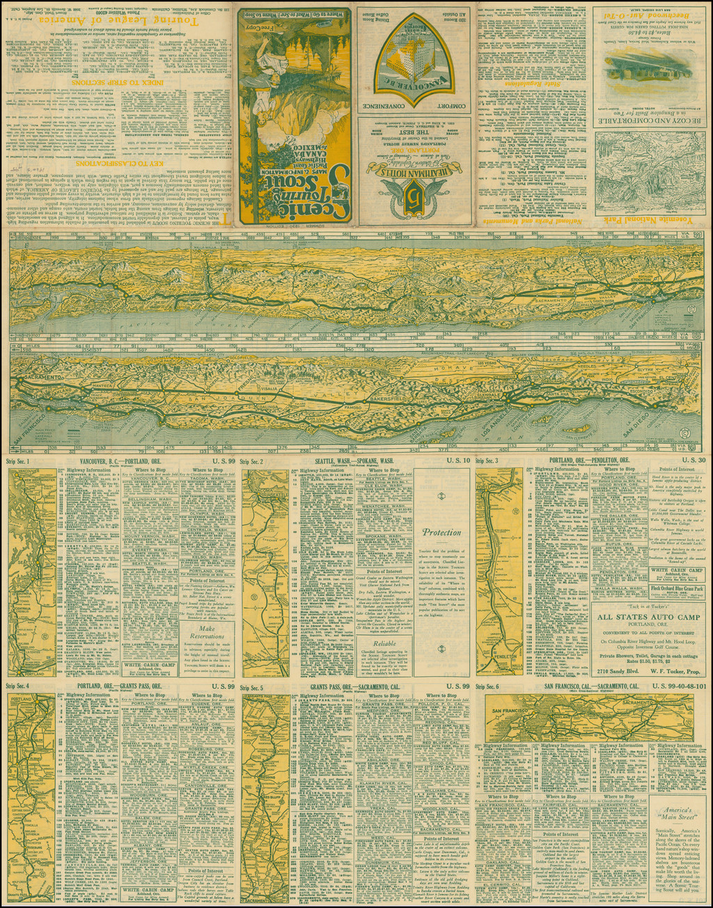 [ Pacific Coast Pictorial Road Maps ] Scenic Touring Scout - Barry ...