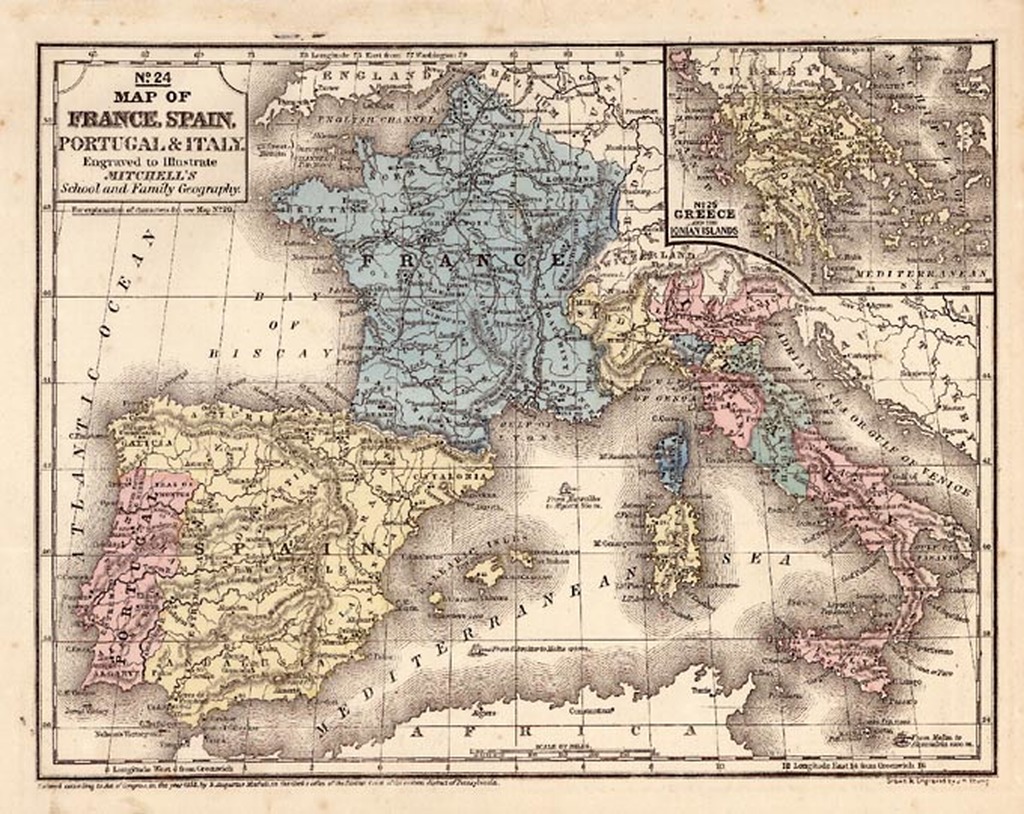 Map of France, Spain, Portugal and Italy - Barry Lawrence ...