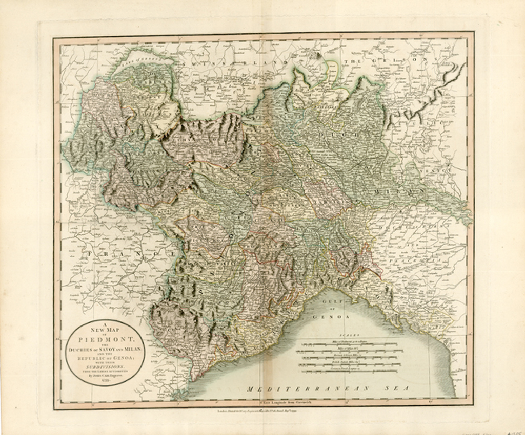 A New Map of Piedmont, The Duchies of Savoy and Milan; And the Republic