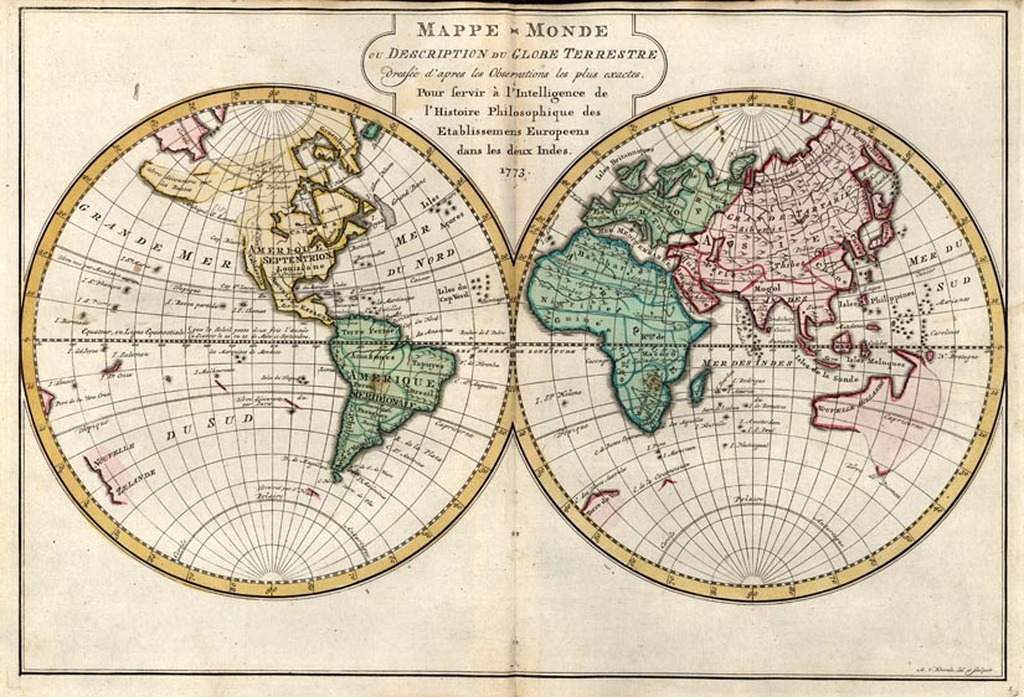 Historic Map : 1680 Mappe-Monde ou Carte Generale du Globe Terrestre : -  Historic Pictoric