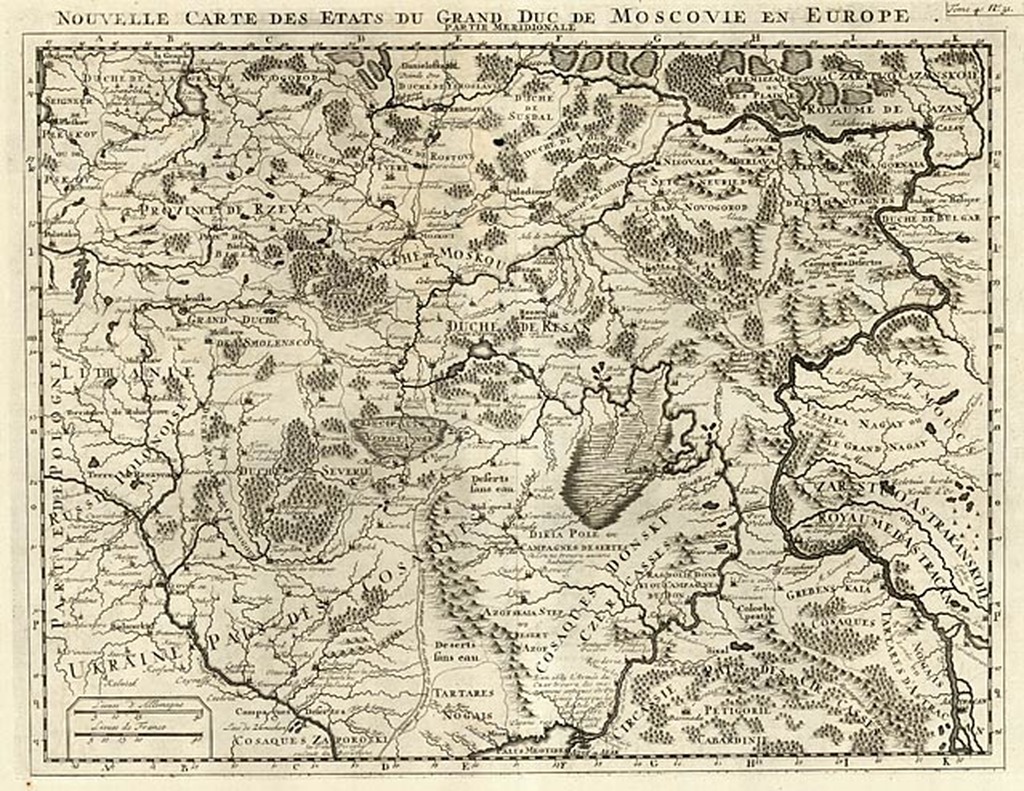 Карта россии 1720 год