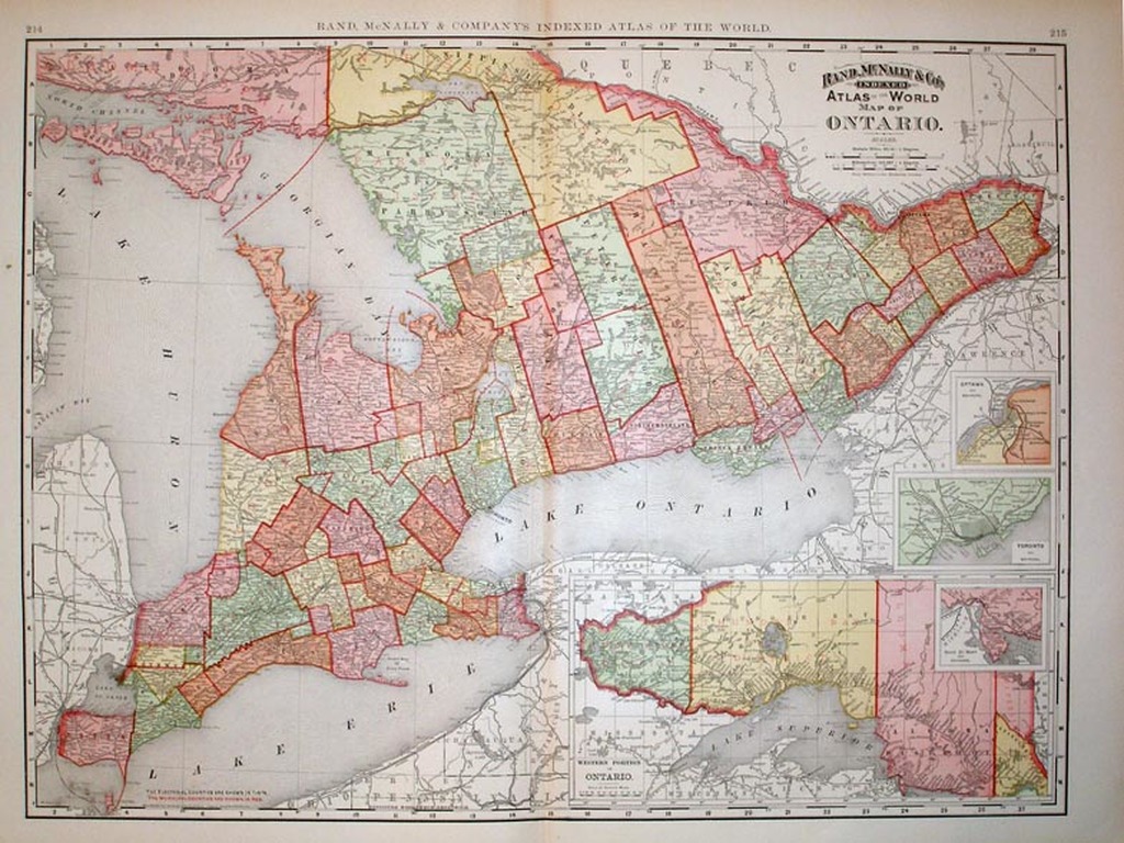 Rand McNally & Company's Indexed Atlas of the World Map of Ontario ...