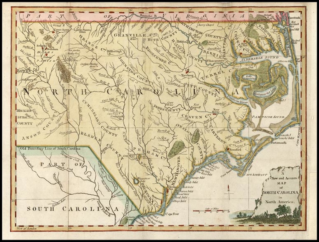 A New and Accurate Map of North Carolina in North America - Barry ...