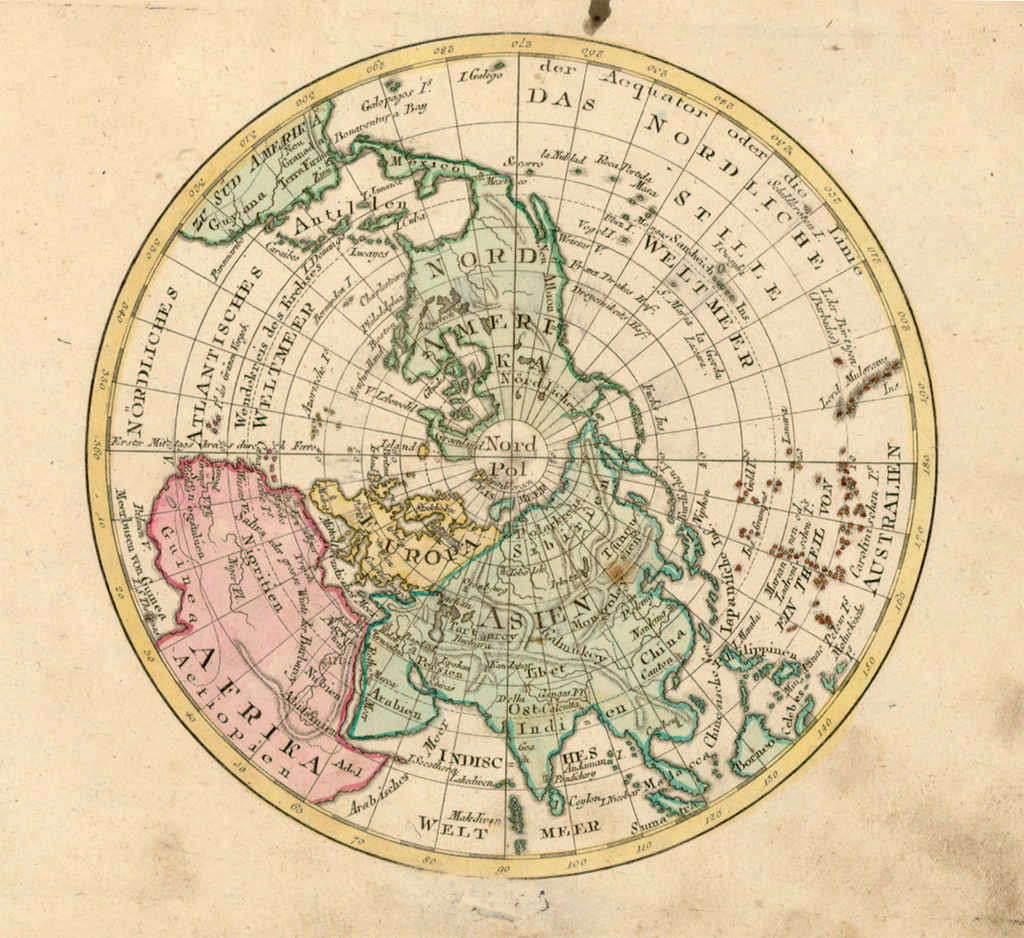 Untitle map. Northern Hemisphere Antique Map.