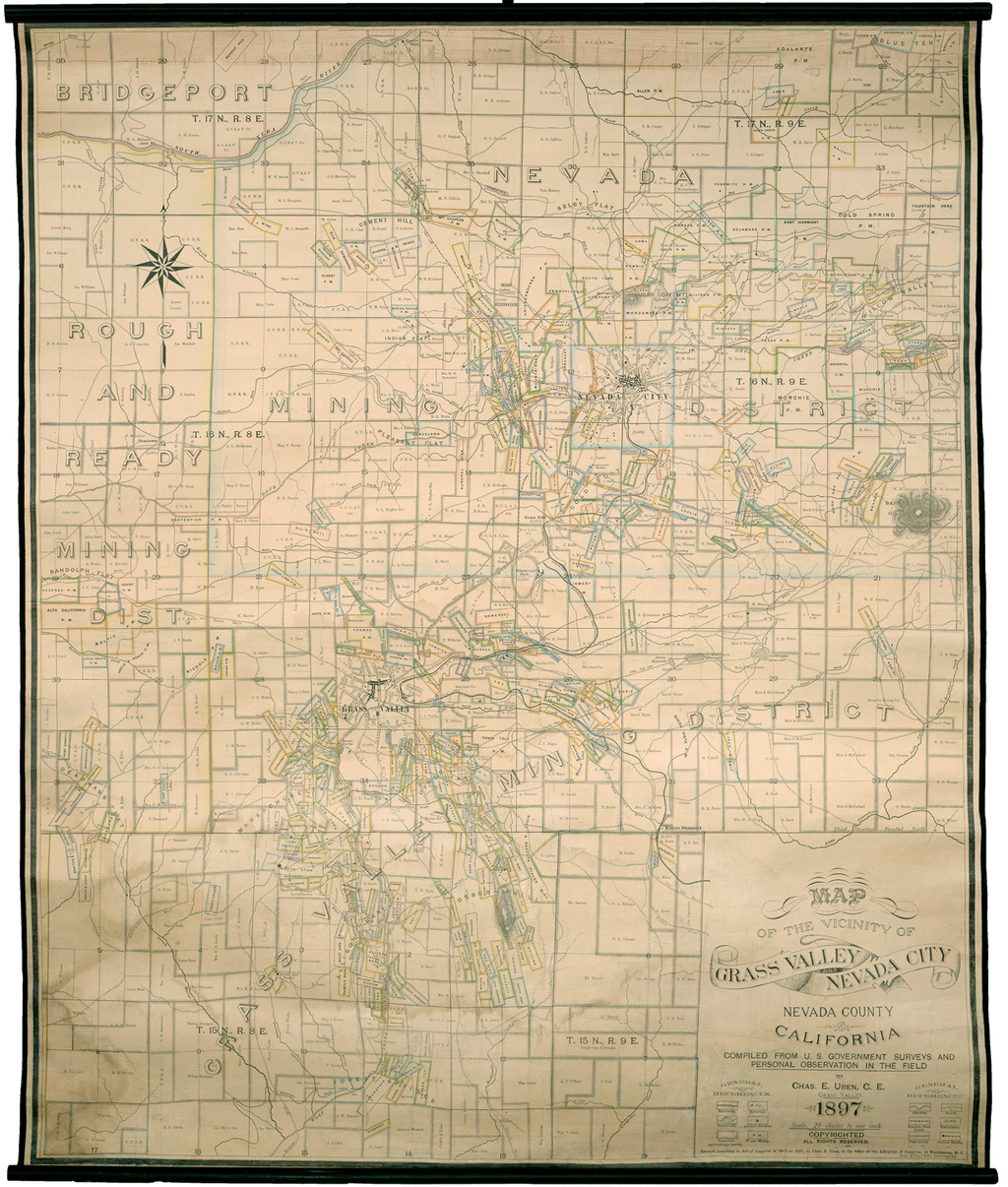 Map of the vicinity of Grass Valley and Nevada City, Nevada County