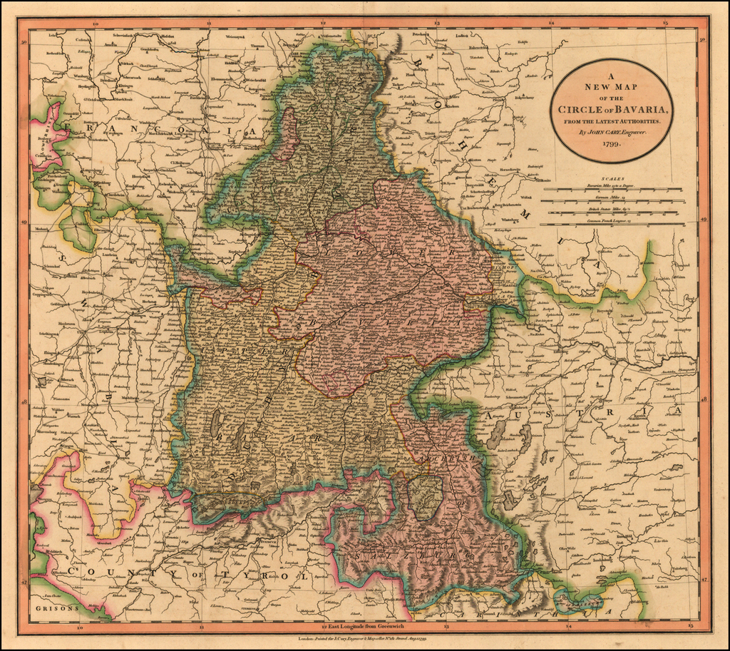 A New Map Of Bavaria From The Latest Authorities 1799 Barry   19798 