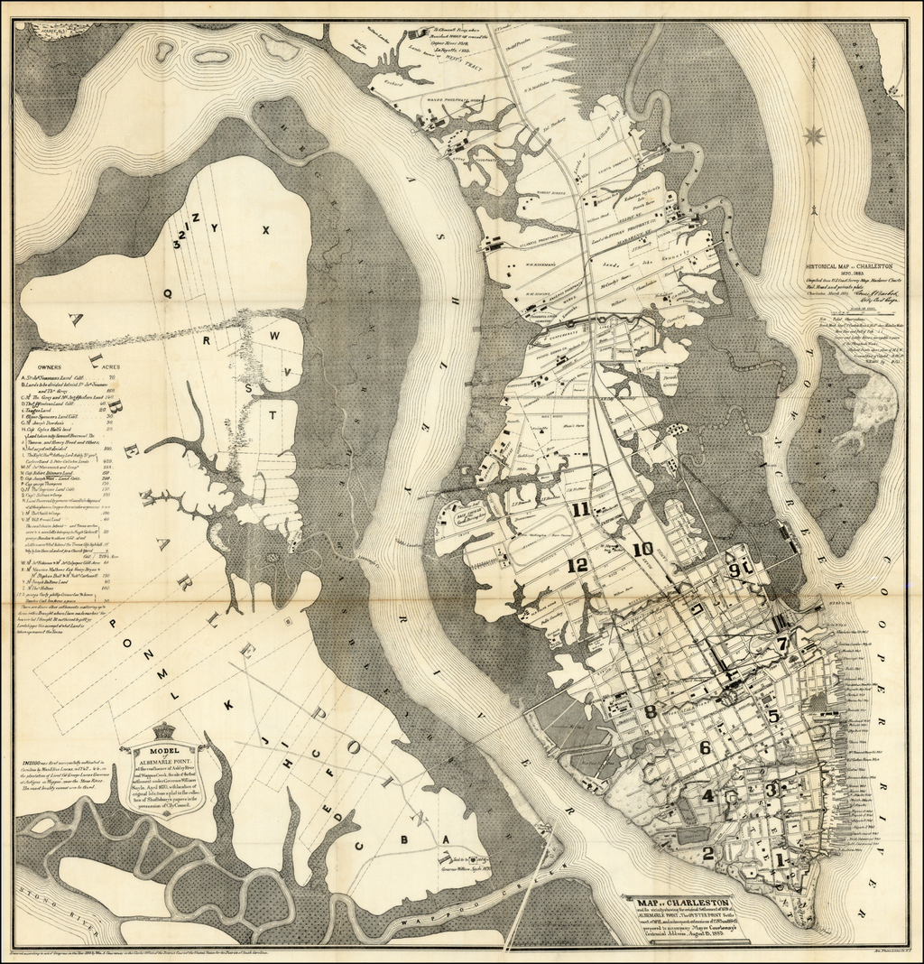 Map of Charleston and its vicinity showing the original settlement of ...