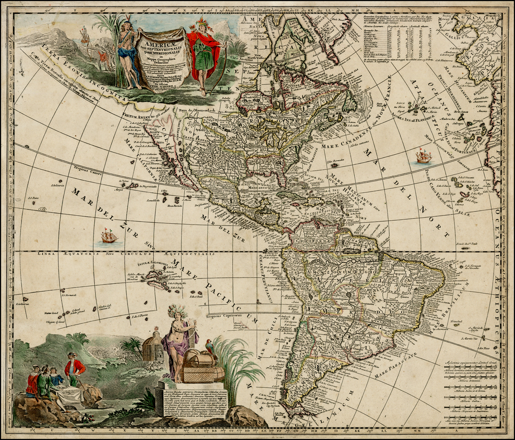 Americae Tam Septentrionalis Quam Meridionalis in Mappa Geographica ...