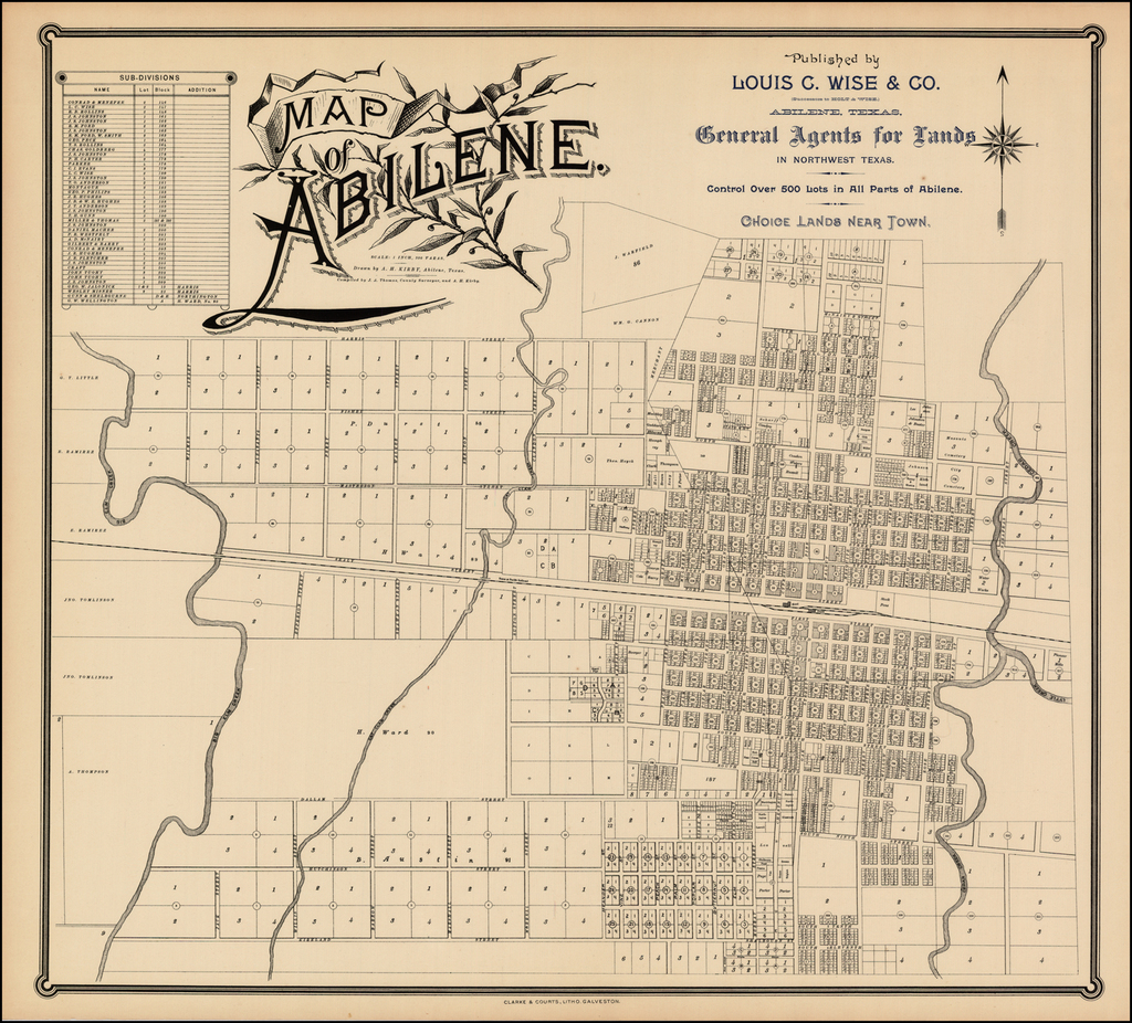 Map Of Abilene Published By Louis C Wise And Co General