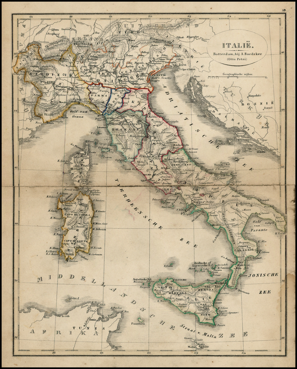 Italie Barry Lawrence Ruderman Antique Maps Inc