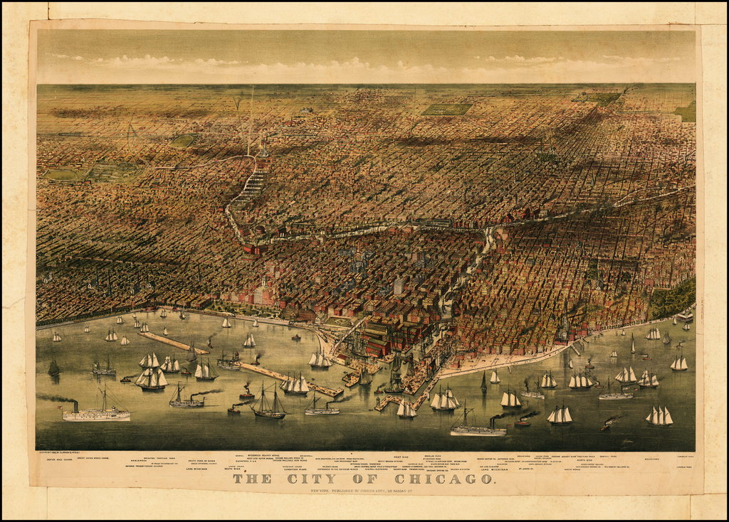 The City of Chicago [Birdseye View] - Barry Lawrence Ruderman Antique ...