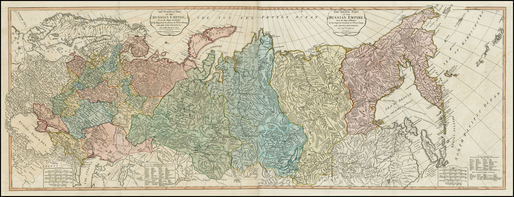 The European Part of the Russian Empire, From Maps Published by the  Imperial Academy . . . with the New Provinces of the Black Sea . . .  [joined with] The Asiatic