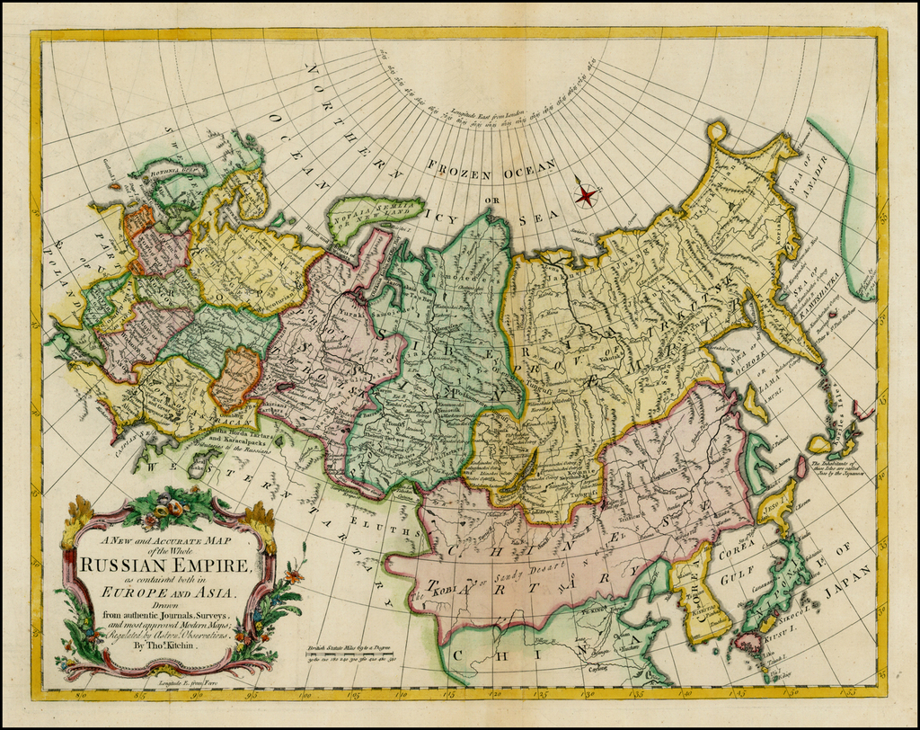 A New and Accurate Map of the Whole of the Russian Empire, as contained  both in Europe and Asia . . . - Barry Lawrence Ruderman Antique Maps Inc.