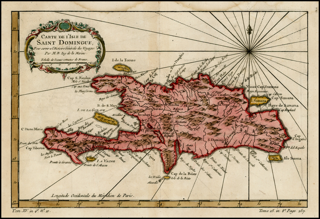 Carte De L'Isle De Saint Domingue Barry Lawrence Ruderman Antique