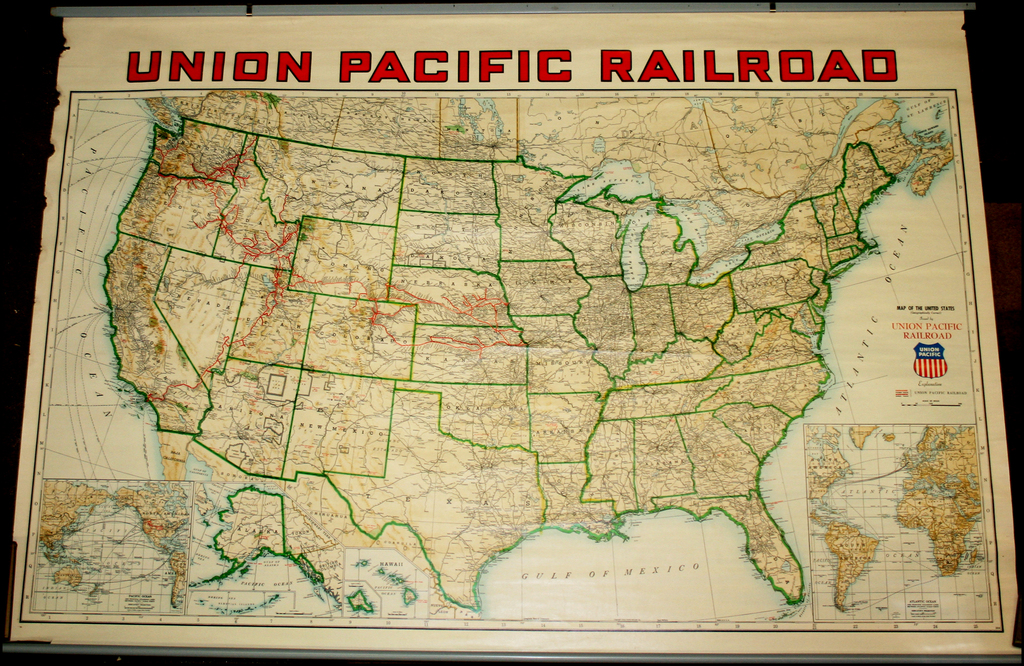Union Pacific Railroad Map of the United States - Barry Lawrence ...